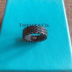 Tiffany and Co. mesh sterling silver ring